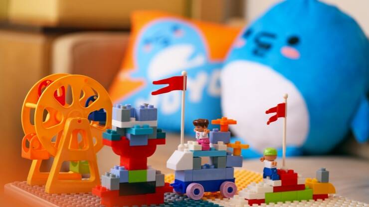 A colorful array of toys adds extra fun and joy.